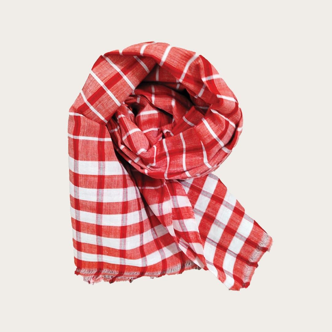 Cotton Gamchha (Red-White)